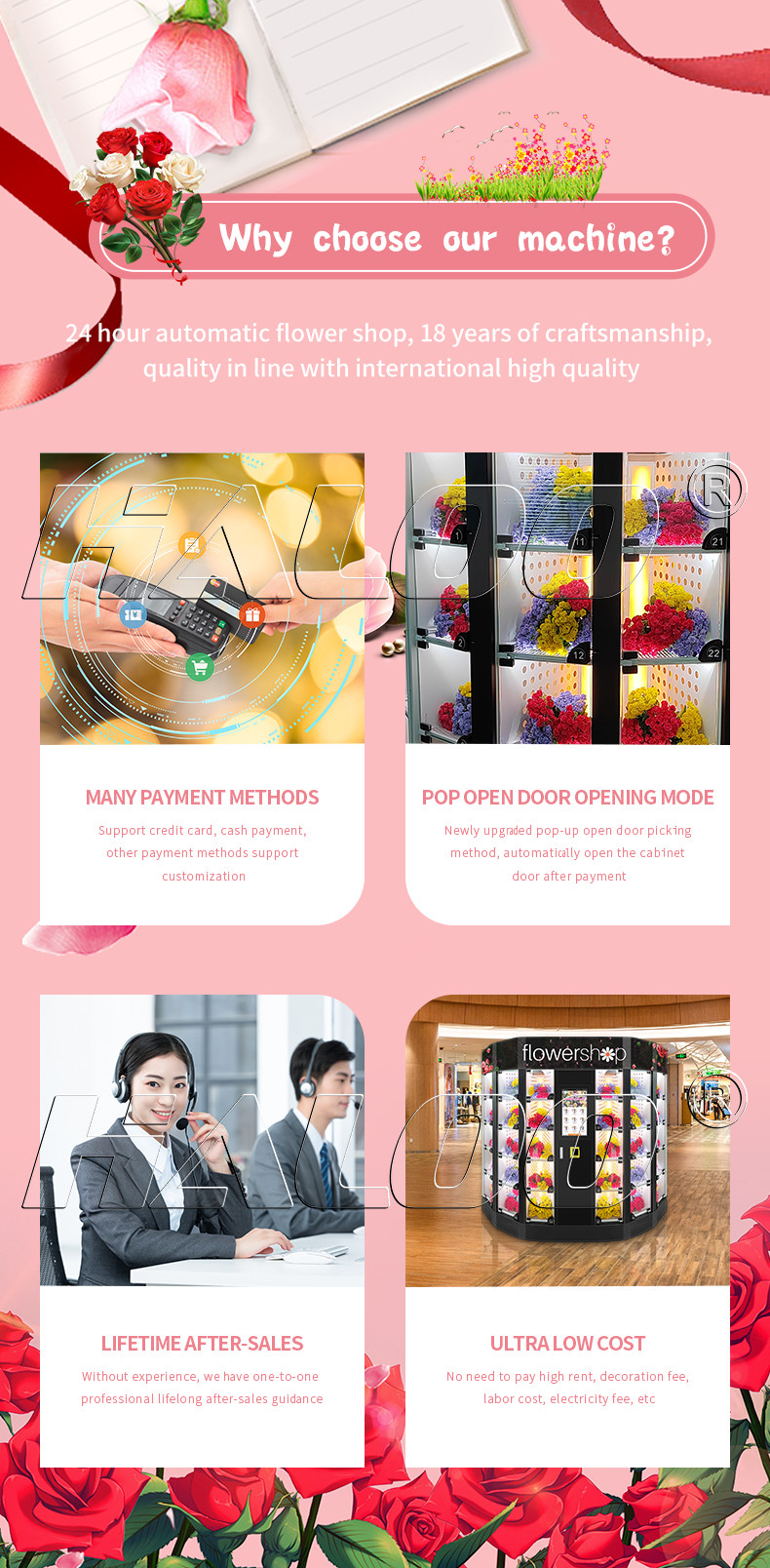 OEM ODM 24 Hour Flower Vending Machine Cooling Locker Vending Machine For Flowers