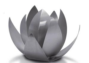 China Modern Decoration Lotus Sculpture Stainless Steel With Sandblasting Craft factory