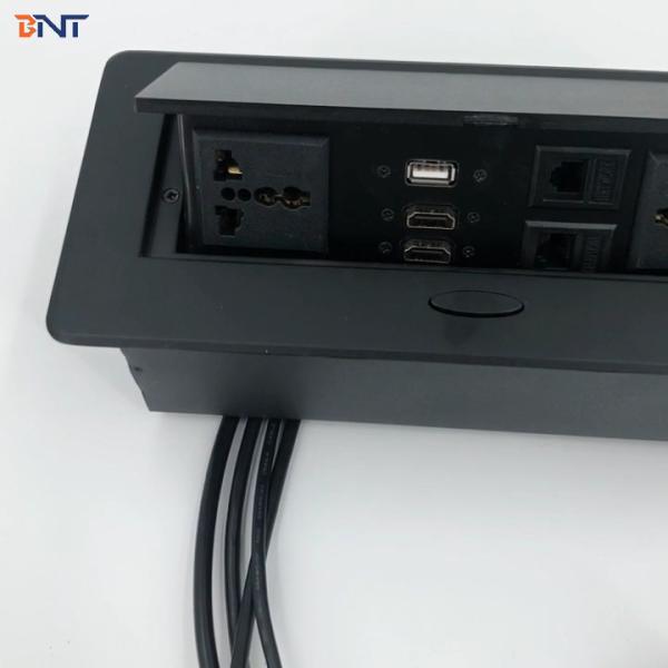 Office table mounted round corner multimedia table top socket box