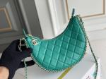 Black Chain Mini Sling Bag Branded Chanel Hobo Handbag Calfskin Leather