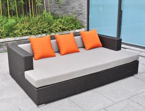 China Pe Rattan Sectional Sofa Indoor Furniture Sofa Wrought Iron Sofa Lunge Sunbed Bed Set factory