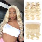 Yetta 100% Virgin Hair Bundles With Frontal Brazilian Blonde Body Wave
