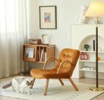 Armrest Nordic Lounge Wood Sofa Leisure Chair Solid Wood Artificial Lamb Wool