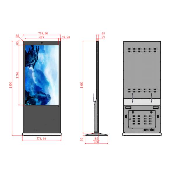 55inch Floor Standing Digital Display Totem With Android / Windows OS