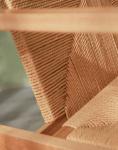 Natural Design Oak Wood Woven Cord Armrest Sofa Chairs for Kitchen Solid Wood