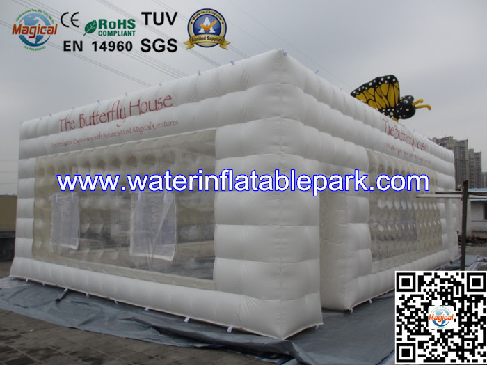 0.45mm PVC Promotional Inflatable Camping Tent Clear Window With Structure