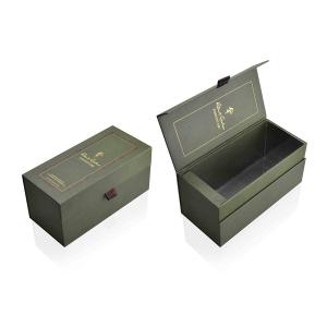 China ISO9001 Certified Acrylic Lined Cologne Gift Box , Magnetic Flap Box 12*12*25cm factory