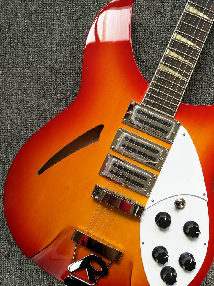 New Arrival rickenback 360 electric guitar Ricken 325 3 pickups electric guitar Rick custom guitar in cherry sunburst