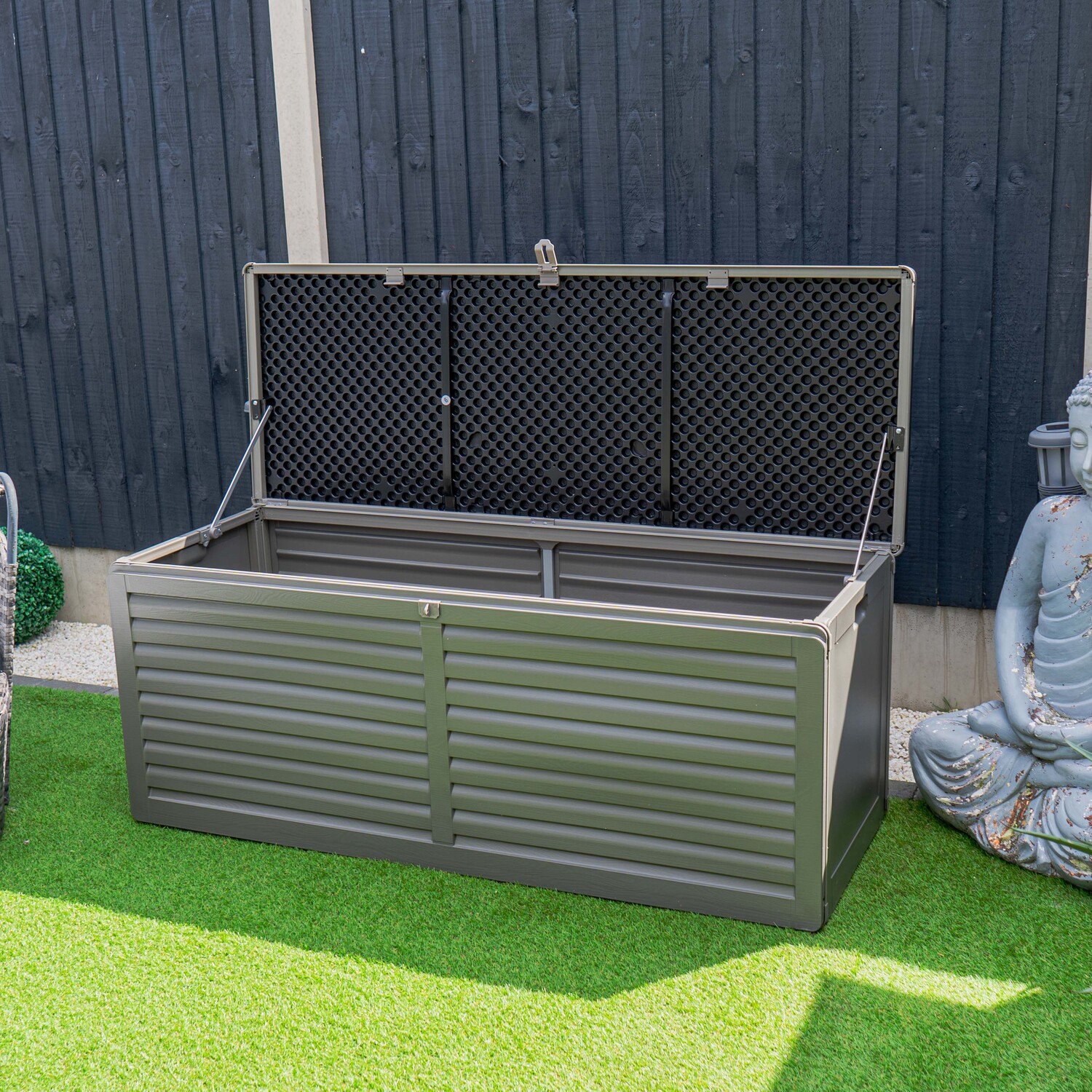 Polypropylene Outdoor Garden Storage Box for Poolside Patio AJUNION 390L 103 Gallons