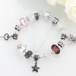 SJ Fascinating Jewelry Silver Plating Handcrafted Glaze Bead Charm with Key