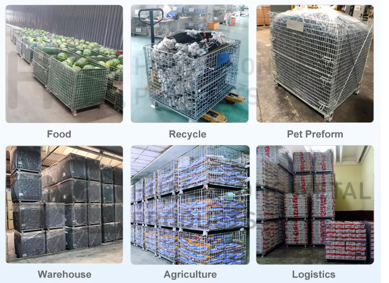 Silver Heavy Duty 800kg Mesh Storage Baskets Stackable Wire