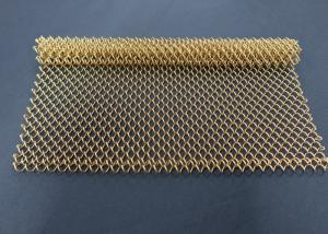 China Gold Bronze Color Decorative Metal Mesh Curtain Coil Drapery Panel Wall factory
