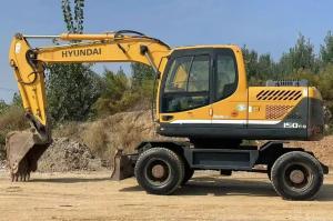 China Hyundai R150W-9 Used Wheel Excavator 2015 High Precision For Building factory