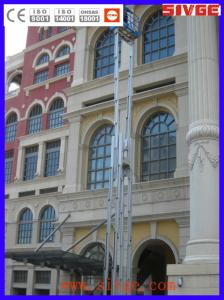 China 14 M Multi Mast Hydraulic Lift Platform , 200kg Load Push Around Vertical Lift factory