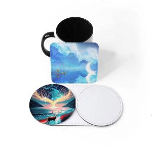 Custom Coaster Sublimation Blanks Leather Coasters With Logo