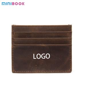 China Advantageous Low MOQ Mix Models Custom Logo Slim Leather Card Holder PU Leather Wallet factory