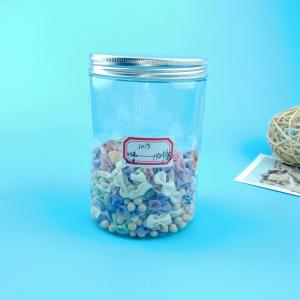 China 32 Oz Straight Clear Plastic Food Storage Jars With Silver Screw Lids factory