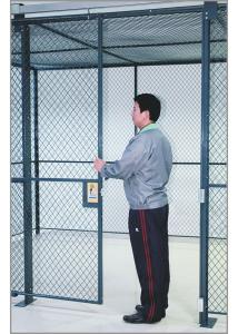 China Commercial Wire Mesh Partition Panels Full Height Wire Cage Door 230 Lbs Weight factory