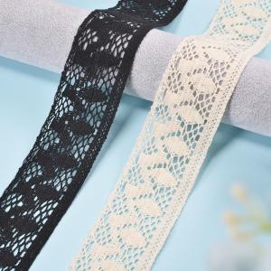China Black Cotton Embroidery Wedding Bridal Lace Fabric 5cm Width factory