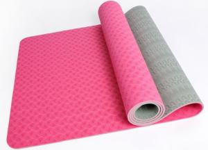 China 6mm pink colour two layer non-slip TPE yoga mat factory