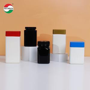 Square Cans Clear Plastic Jars With Lids Screw Top Custom Labels Package Large