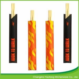 China Bamboo Chinese Takeaway Chopsticks 23cm Natural Twins Open Paper Packing factory