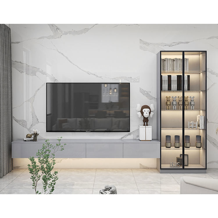 CE Modern Home Hotel Wooden Furniture Floating TV Cabinet Adjustable
