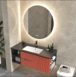 good plywood Melamine Cabinet Red Timber Vanity Bathroom Cabinet ISO9001