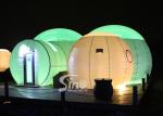 Outdoor Custom Made 3 Rooms Inflatable Bubble Tent Hotel With Steel Frame Tunnel