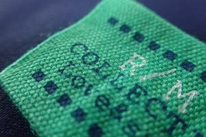 China Rectangle Screen Printing Custom Woven Labels For Clothes，Hats factory