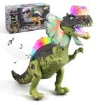 Children's Electric Toy Double Crowned Dragon with Lights Chirping Walking