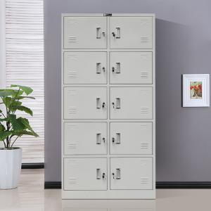 China 5 Tiers 10 Doors Knocked Down Structure Steel File Storage Locker factory