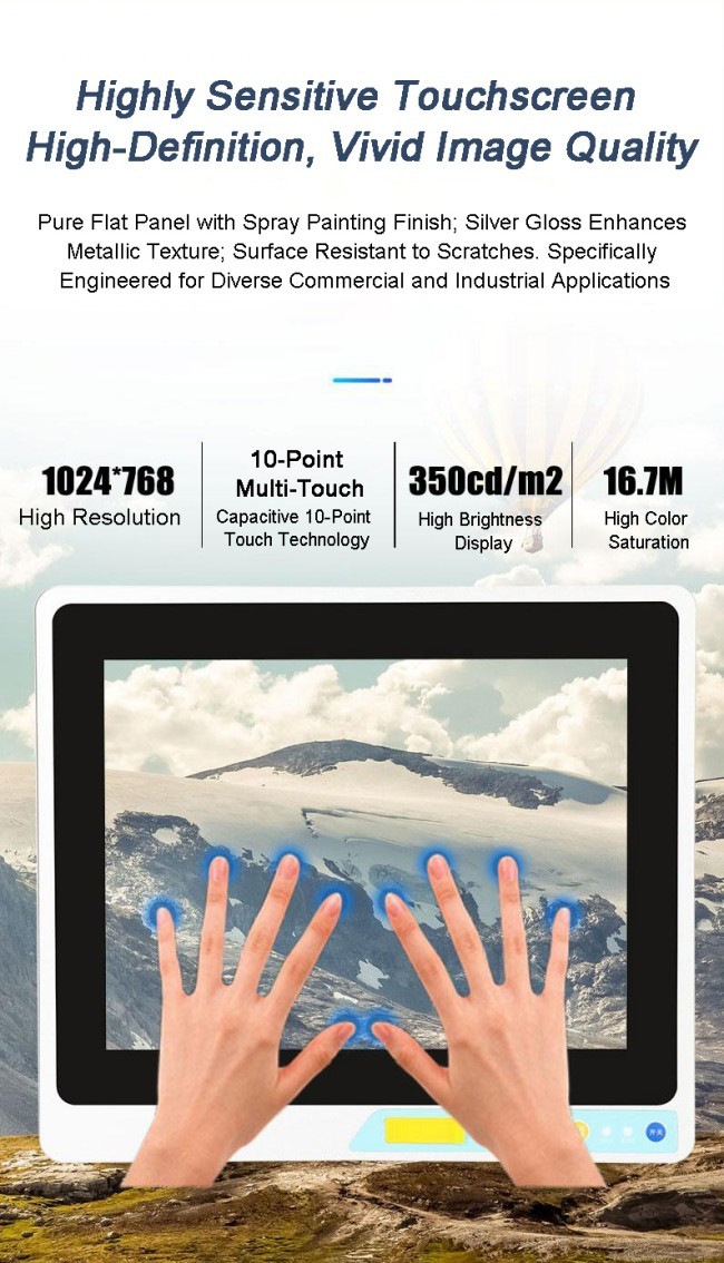 21.5 Inch Touch Screen Monitor Panel PC Embedded Aluminum Alloy Industrial Computers with High Tech