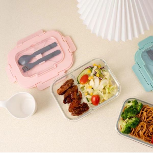 China High Borosilicate Glass Fresh Keeping Box with BPA-Free PP Lid - Temperature Resistant -40℃~560℃ Rectangular Shape and Customizable Color factory