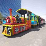 Kids Tourist Train Rides , Electric Trackless Train With 4 Coaches