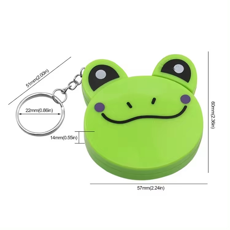Cartoon Tape Measure 150cm 60 Inch Mini Portable Cute Animal Shape Key Ring Automatic Tape Measure Panda Frog Piggy