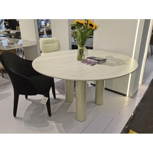 Modern Style Stone Dinning Restaurant Tables and 4/6/8/10 Chairs Set for Dining Room Italy Round Dining Table With Chairs