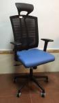 Black And Blue Economical Office Chairs For Executive Manager Frog Mechanism