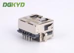 Sinking Board Shielded RJ45 Jack Single Port With EMI Fingers , Low Profile