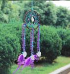 New Dream Catcher with Purple Floral Feather Car Wall Hanging Decor Ornament