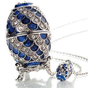 China Decorative Earring Ring Trinket Box Holder Box Hand Enamel Easter Egg jewelry box Style Hinged Jewelry for Home Ornament factory