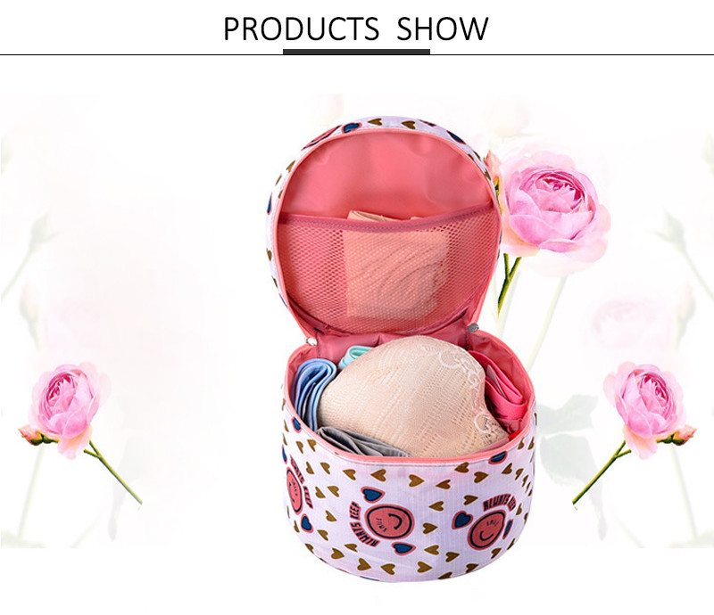 Outdoor Travel Beauty Storage Round Polyester Makeup Wash Bag