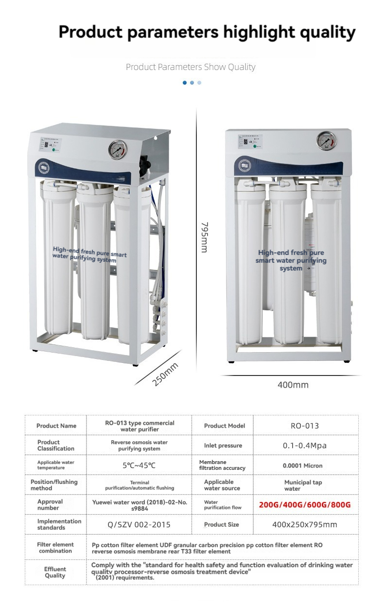 Commercial RO Water Treatment System Groundwater Well Drinking Water