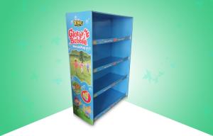 China OEM/ODM 4 Shelf Cardboard Floor Display Stands Strong Double Wall Paper Board factory
