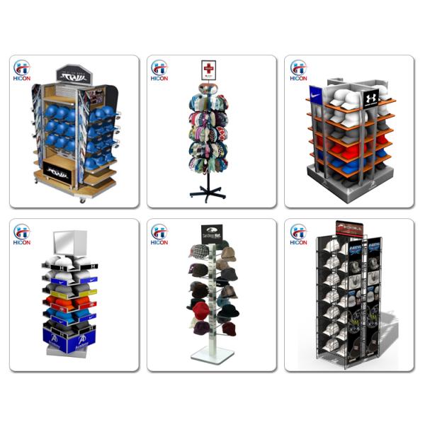 Movable Retail Display Fixture Metal Multiple Nice Hat Cap Display Racks