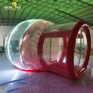 China PVC Inflatable Bubble House Dome Tent With Red Tunnel Customized Design factory