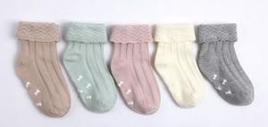 China Customed color knitted cute embroidery Kids Cotton Socks factory