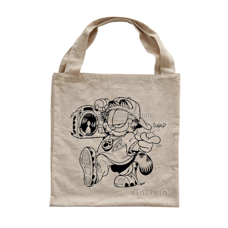 Customized Color Eco-friendly Cartoon Fashion Printed Tote Bag for Women's Shopping
