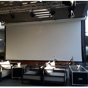 China Large Event Motorized Tab-Tensioned Screen with Heavy-duty Tubular Motor designed for Large-scale Presentations on sale