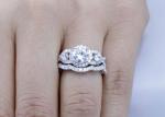OEM ODM Natural Diamond Wedding Rings , Halo Style Promise Rings 6.5mm Dimension